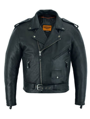 Classic Biker Police Motorcycle Jacket - Best Cowhide Leather Motorcycle Jacket