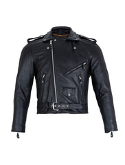 Classic Biker Police Motorcycle Jacket - Best Cowhide Leather Motorcycle Jacket