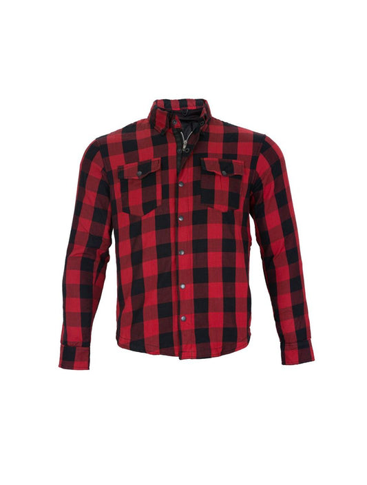 Men’s Plaided Flannel Shirt – Quilted Lined Riding Shirt with Removable Pads