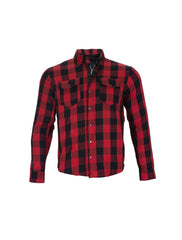 Men’s Plaided Flannel Shirt – Quilted Lined Riding Shirt with Removable Pads