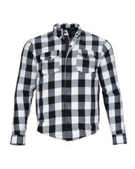 Men’s Plaided Flannel Shirt – Quilted Lined Riding Shirt with Removable Pads