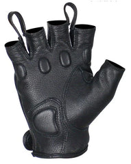 Premium Deer Skin Gel Palm Fingerless Riding Gloves