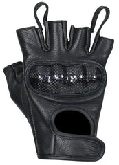 Premium Deer Skin Gel Palm Fingerless Riding Gloves