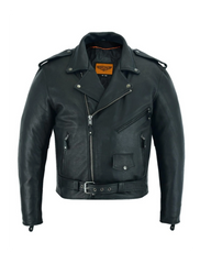 Men's Classic Leather Jacket - Premium Cowhide